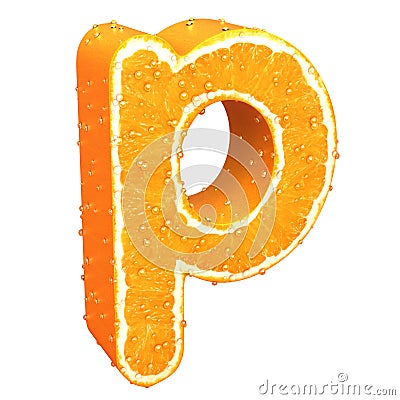 Letter made from orange Stock Photo