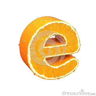 Letter made from orange Stock Photo