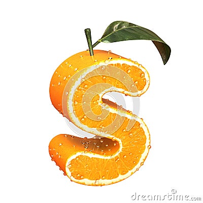 Letter made from orange Stock Photo