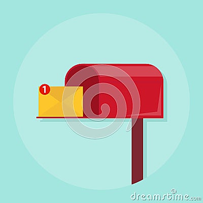 A letter in the mail box, the letter came in the mailbox Cartoon Illustration