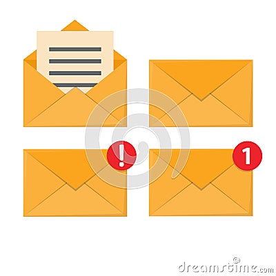 Letter in mail envelope Vector Illustration