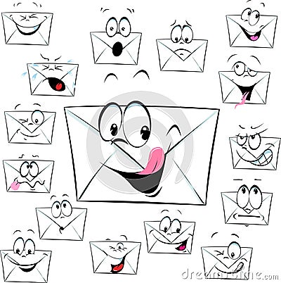 Letter message envelope cartoon - funny vector illustration Vector Illustration