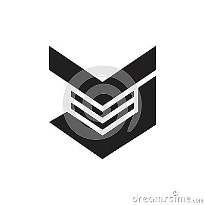 Letter mj stripes geometric logo vector Vector Illustration