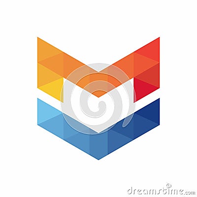 Letter MV abstract logo design Stock Photo