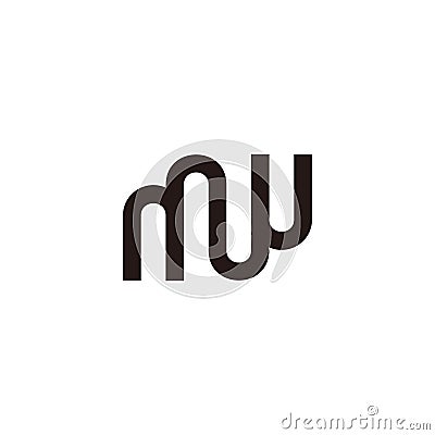 letter mw loop linked logo vector Vector Illustration