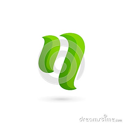 Letter N eco leaves logo icon design template elements Vector Illustration