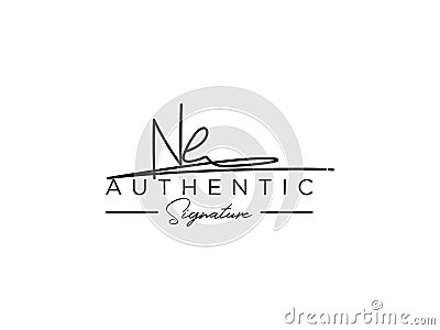 Letter NE Signature Logo Template Vector Vector Illustration