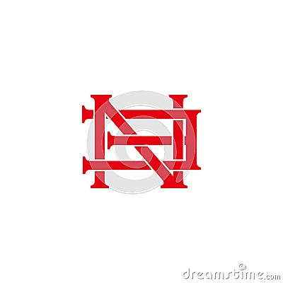 letter ne stripes overlap simple logo vector Vector Illustration