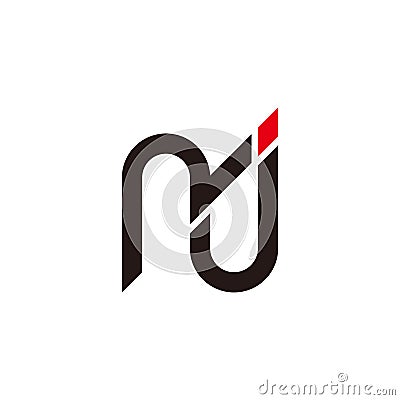 Letter nj symbol logo vector geometric simple design Vector Illustration