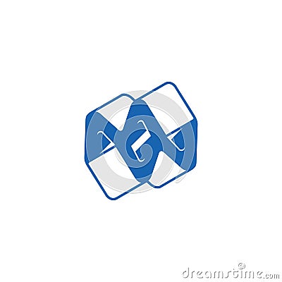 Letter nn unique simple geometric logo vector Vector Illustration
