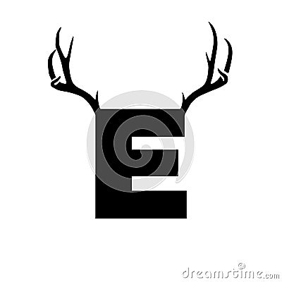Letter and nubmer with antlers EPS vector file Vector Illustration