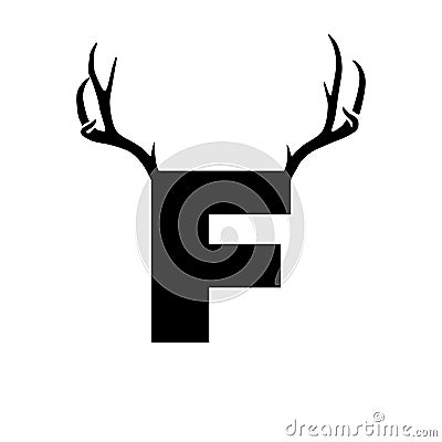 Letter and nubmer with antlers EPS vector file Vector Illustration