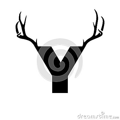 Letter and nubmer with antlers EPS vector file Vector Illustration