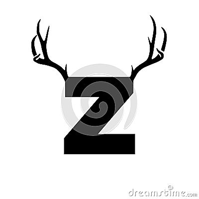 Letter and nubmer with antlers EPS vector file Vector Illustration