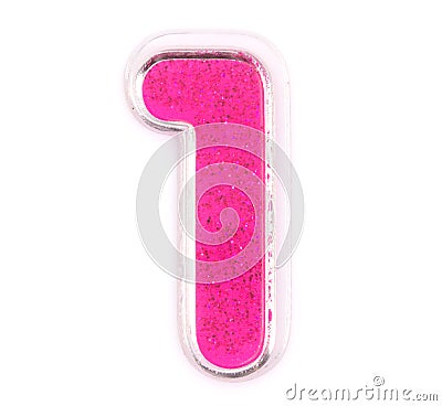 Letter number 1 symbol pink color on a white background, Pink number symbol Stock Photo