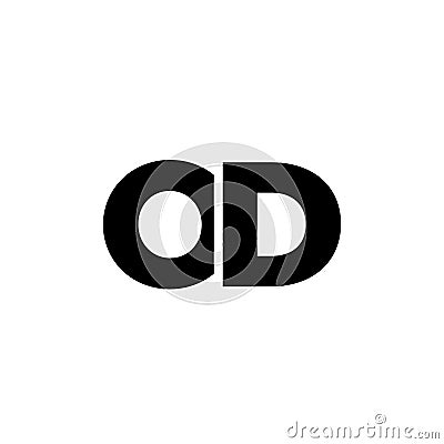 Letter O and D, OD logo design template. Minimal monogram initial based logotype Vector Illustration