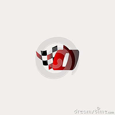 letter O flag racing design vector Vector Illustration