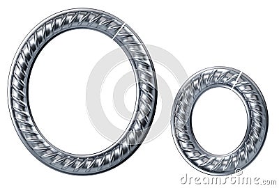Letter o. font from construction rebar. 3D render Stock Photo