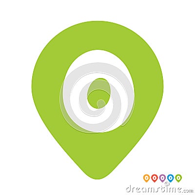 Letter O location map pin symbol, initial o gps pointer icon vector illustration, alphabet o combined with green map marker sign Vector Illustration