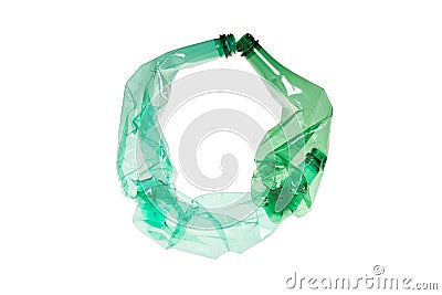 Letter O made of plastic bottle on isolated white background Stock Photo