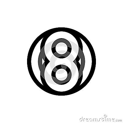 Letter O8 O 8 Number 8O 8 O Logo Vector Illustration