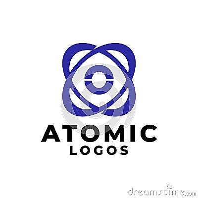 Letter O with an orbit or atom shape, good for any business related to science and technology Vector Illustration