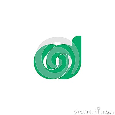 Letter od linked chain flat design symbol logo vector Vector Illustration