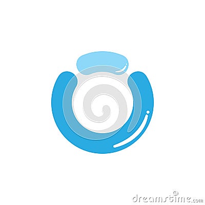 Letter ou circle water logo vector Vector Illustration