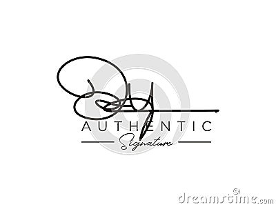 Letter OU Signature Logo Template Vector Vector Illustration