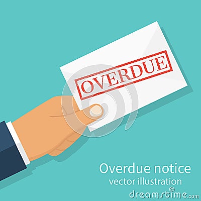 Letter Overdue Notice Vector Illustration