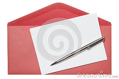 Letter paper and red envelope Stock Photo