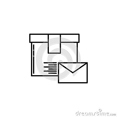 Letter parcel. Signs and symbols can be used for web, logo, mobile app, UI, UX Vector Illustration