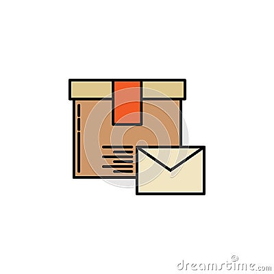 letter parcel. Signs and symbols can be used for web, logo, mobile app, UI, UX Stock Photo