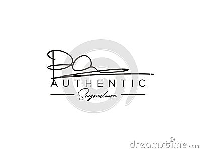 Letter PO Signature Logo Template Vector Vector Illustration