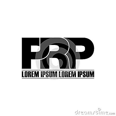 Letter PRP simple monogram logo icon design. Cartoon Illustration