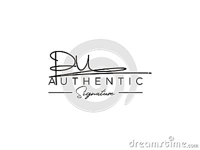 Letter PU Signature Logo Template Vector Vector Illustration