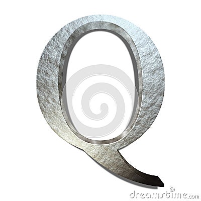 Beautiful Letter Q with isolated White Background Stock Photo