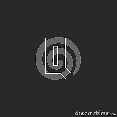 Letter Q logo monogram initial typography design element, graphic geometric thin line hipster emblem Vector Illustration