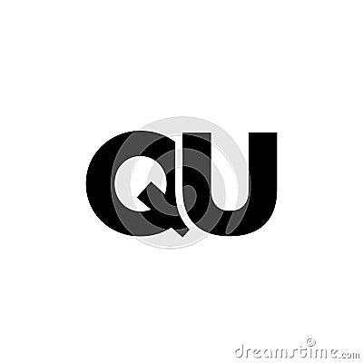 Letter Q and U, QU logo design template. Minimal monogram initial based logotype Vector Illustration