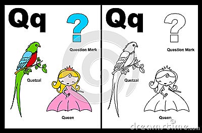 Letter Q worksheet Vector Illustration