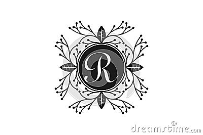 Letter R boutique luxury logo design inspiration. Vector Illustration