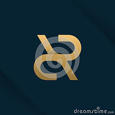 Letter R design element icon vector with creative luxury concept Vector Illustration