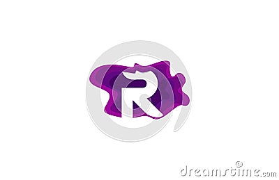 Letter R Paper Art Stylized Modern Typographic Logotype Vector Illustration