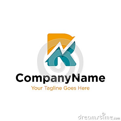 Letter R trade marketing logo design vector. initial R and chart diagram graphic concept. company, corporate, business, finance Vector Illustration