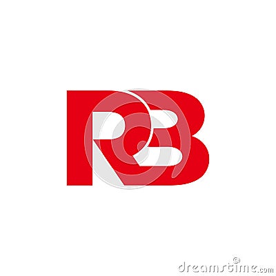 Letter rb symbol linked simple geometric design logo vector Vector Illustration