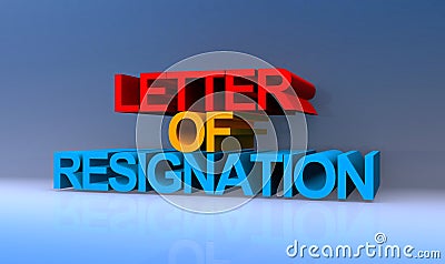 Letter of resignation on blue Stock Photo