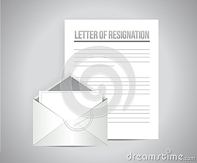 Letter of resignation papers illustration design Cartoon Illustration