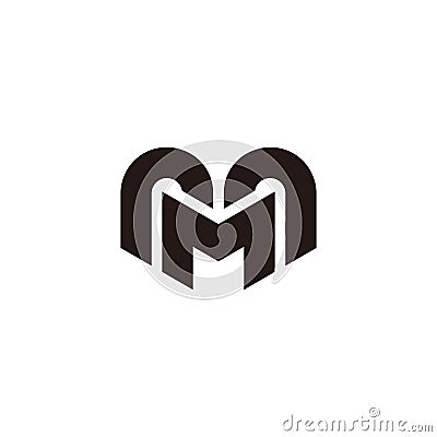 letter rm loop geometric linked logo vector Vector Illustration