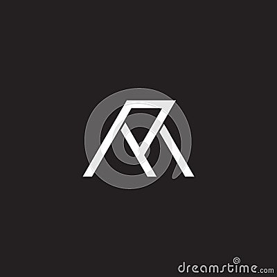 Letter rm simple clear line geometric design vector Vector Illustration