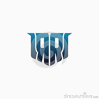 Letter RR in a unique shape. Game logo design template, hobby, esport identity.. e-sport letter logo design concept template Vector Illustration